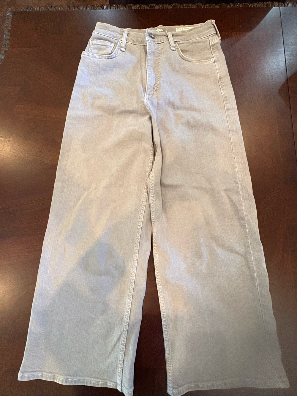 rag & bone women’s high rise ankle wide leg Jeans in Light Gray